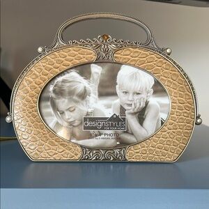 Elegant Tan Crocodile Pattern Photo Frame